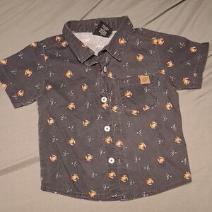 Kids Gray Crab Print Shirt